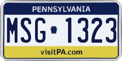 PA license plate MSG1323