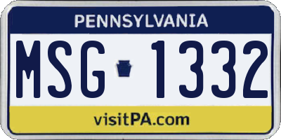 PA license plate MSG1332