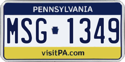 PA license plate MSG1349