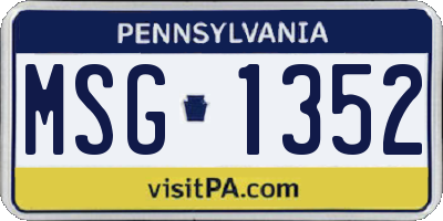 PA license plate MSG1352