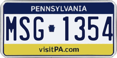 PA license plate MSG1354