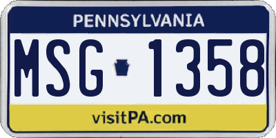 PA license plate MSG1358