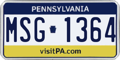 PA license plate MSG1364