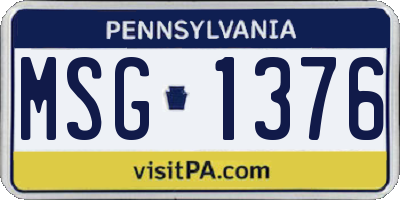 PA license plate MSG1376