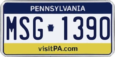 PA license plate MSG1390