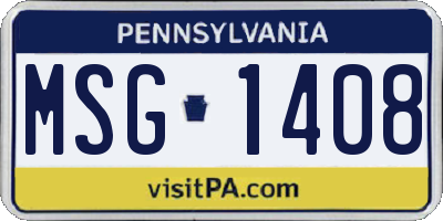 PA license plate MSG1408