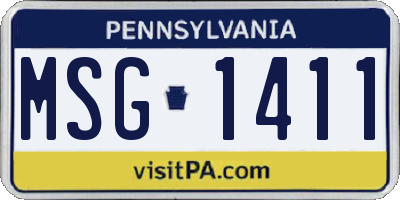 PA license plate MSG1411