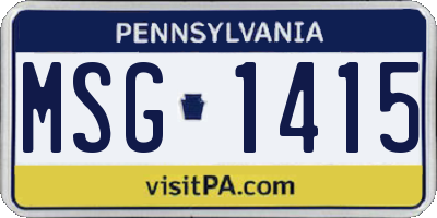 PA license plate MSG1415