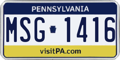 PA license plate MSG1416