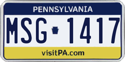 PA license plate MSG1417
