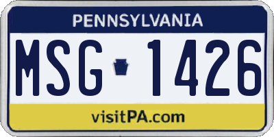 PA license plate MSG1426