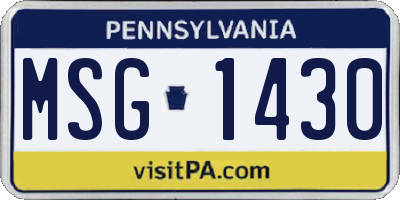 PA license plate MSG1430