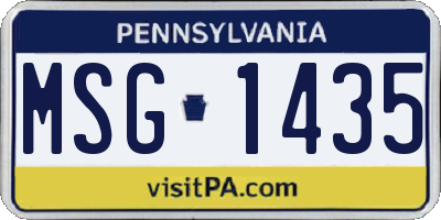 PA license plate MSG1435
