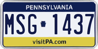 PA license plate MSG1437
