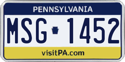 PA license plate MSG1452