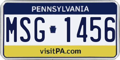 PA license plate MSG1456