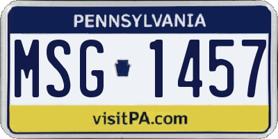 PA license plate MSG1457