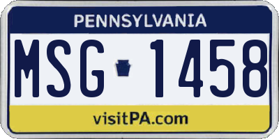 PA license plate MSG1458
