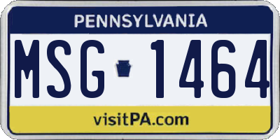 PA license plate MSG1464