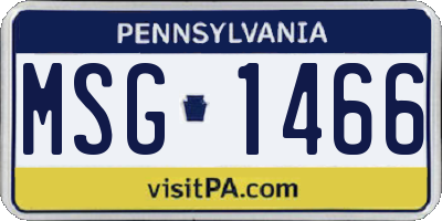 PA license plate MSG1466