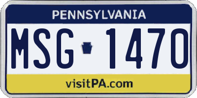 PA license plate MSG1470
