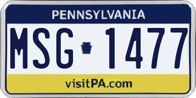PA license plate MSG1477