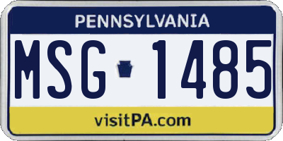 PA license plate MSG1485