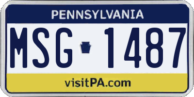 PA license plate MSG1487