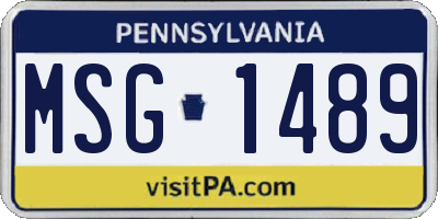 PA license plate MSG1489