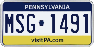PA license plate MSG1491
