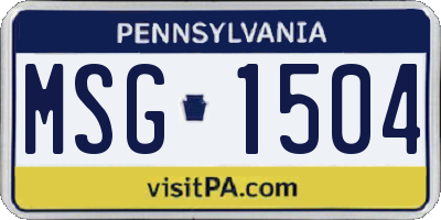 PA license plate MSG1504