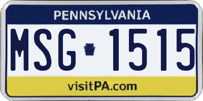 PA license plate MSG1515