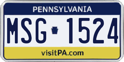 PA license plate MSG1524