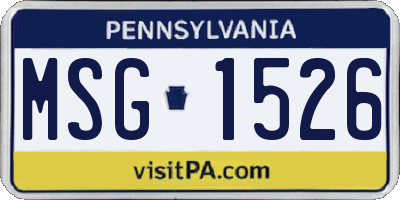 PA license plate MSG1526