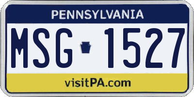 PA license plate MSG1527