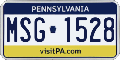 PA license plate MSG1528
