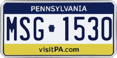 PA license plate MSG1530