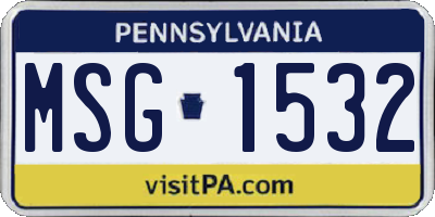 PA license plate MSG1532