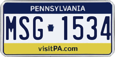 PA license plate MSG1534