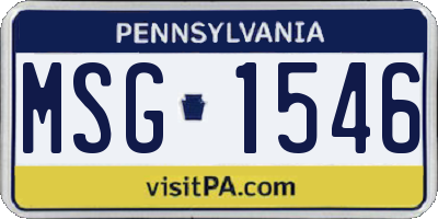 PA license plate MSG1546