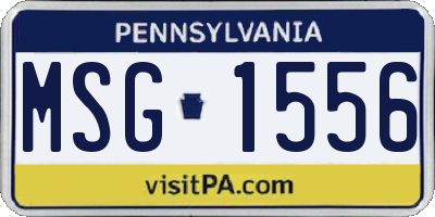PA license plate MSG1556