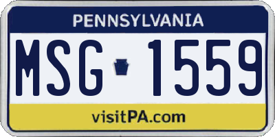 PA license plate MSG1559