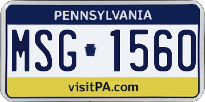PA license plate MSG1560
