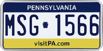 PA license plate MSG1566