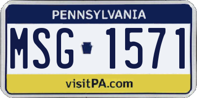 PA license plate MSG1571