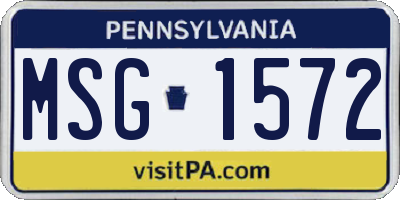 PA license plate MSG1572