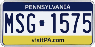 PA license plate MSG1575