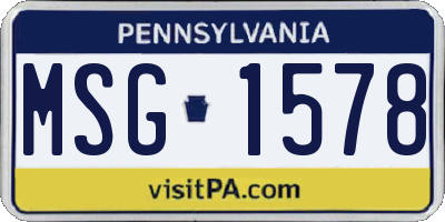 PA license plate MSG1578