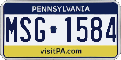 PA license plate MSG1584