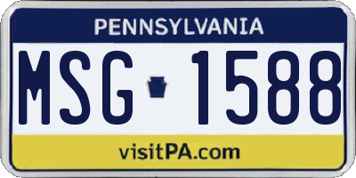 PA license plate MSG1588
